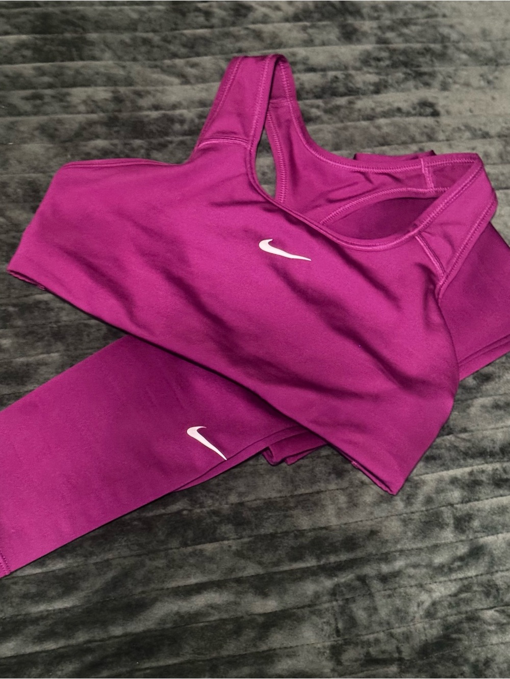 Nike Purple Sports Bra and Leggings Set